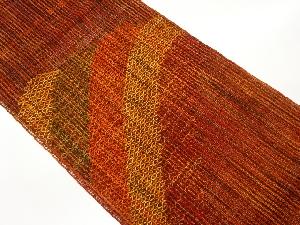 紗 変わり織幾何学模様名古屋帯